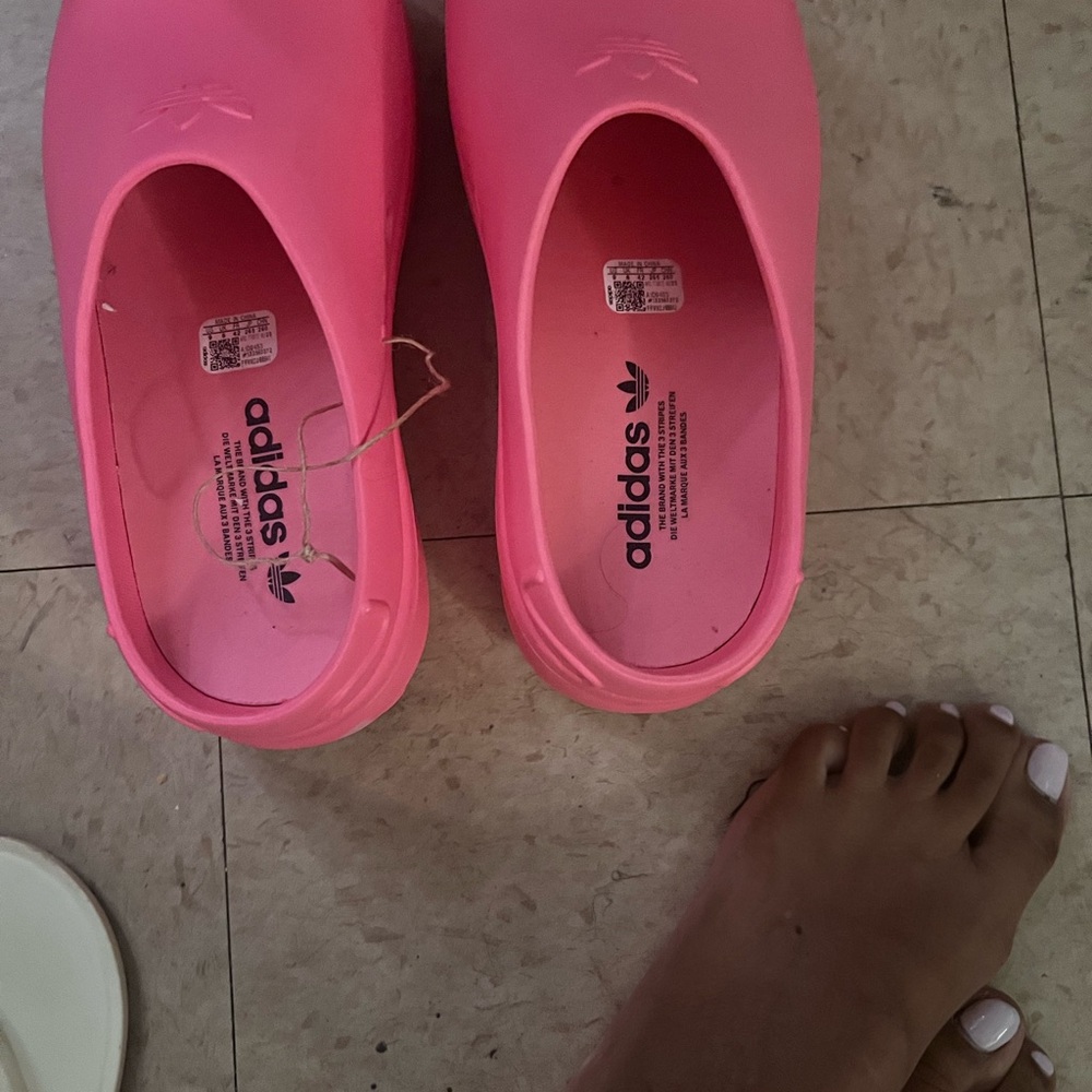 Adidas Vibrant Pink Slip-Ons